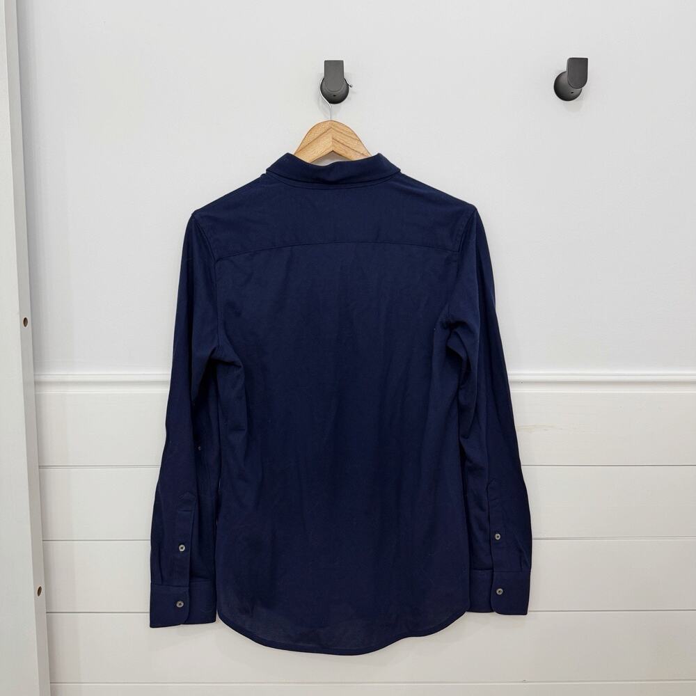 NWT! Women’s Ralph Lauren Knit Oxford Navy Blue Button Down Shirt Size L - Picture 5 of 6